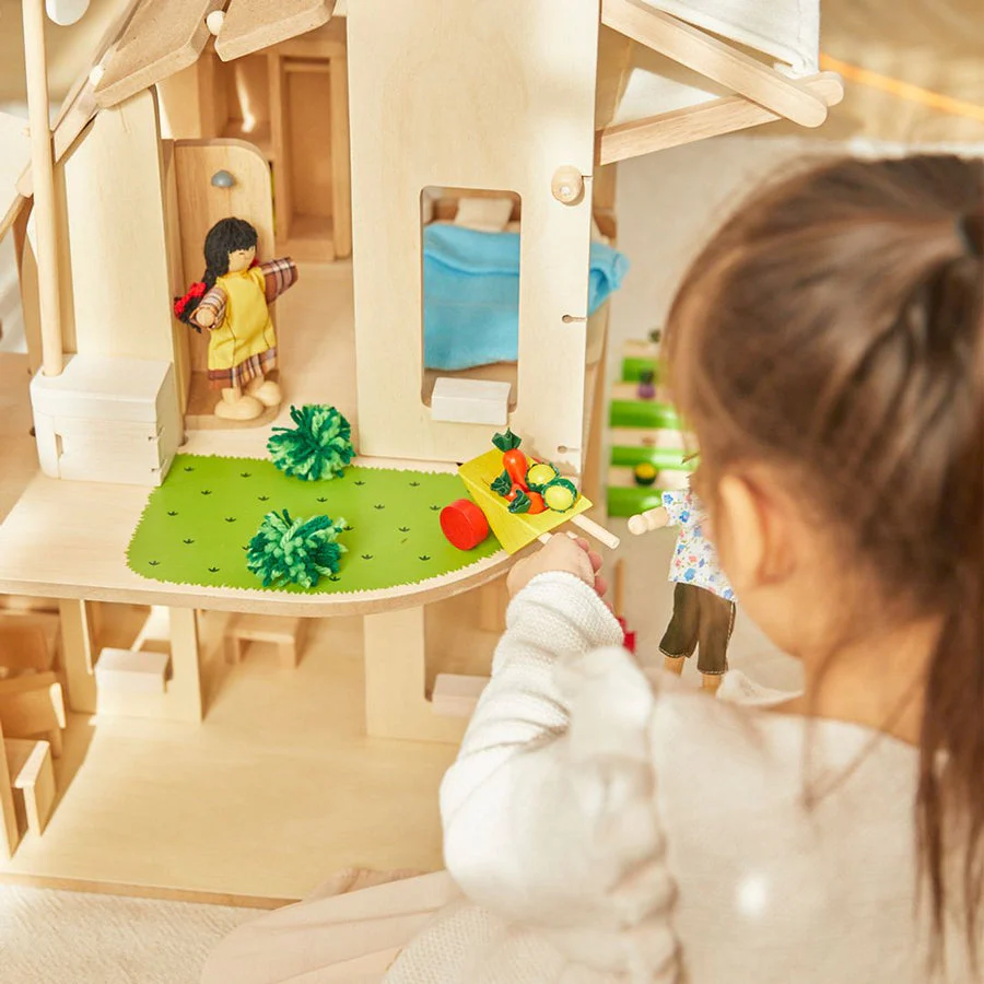 Green Dollhouse with Furniture by Plan Toys - Image 5
