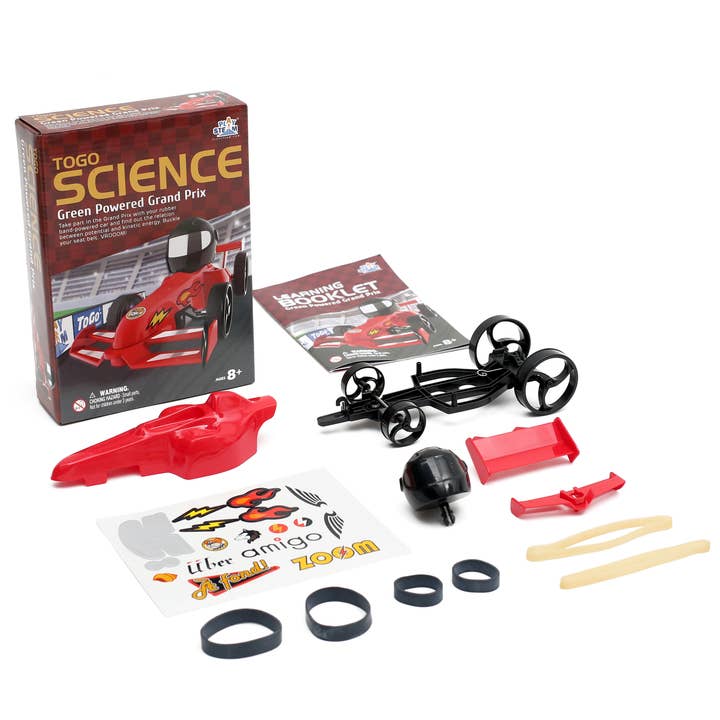Green Powered Grand Prix - Rubber Band Race Car by PlaySTEM - Image 2