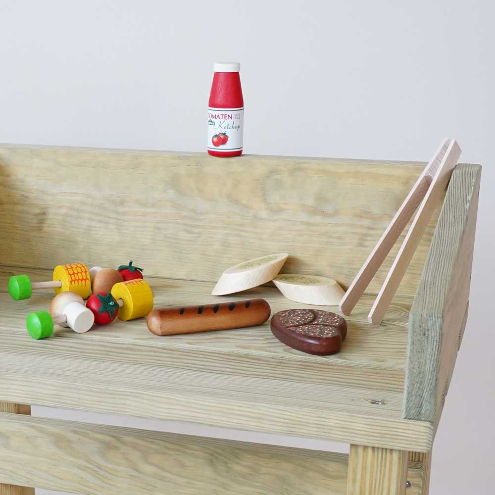Grill Party Wooden Play Food Set (14 Pieces) by Erzi - Image 2