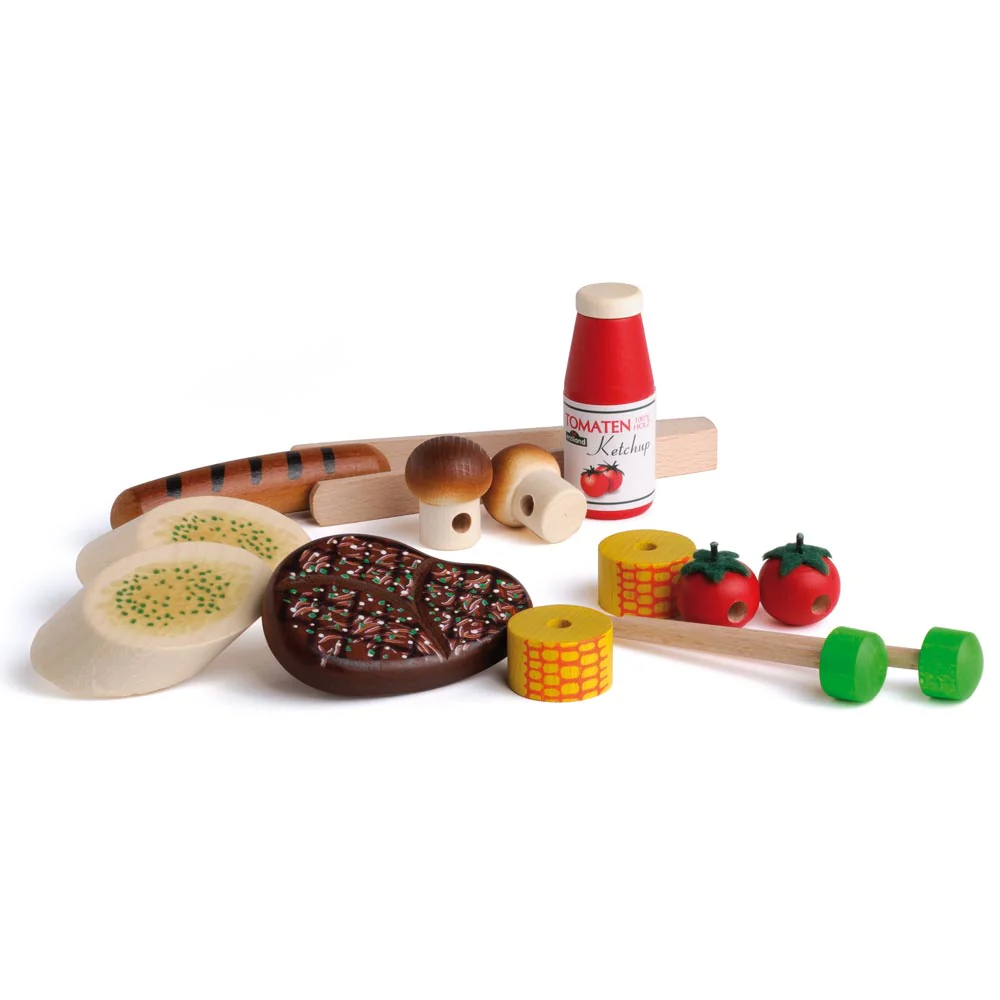Grill Party Wooden Play Food Set (14 Pieces) by Erzi - Image 4