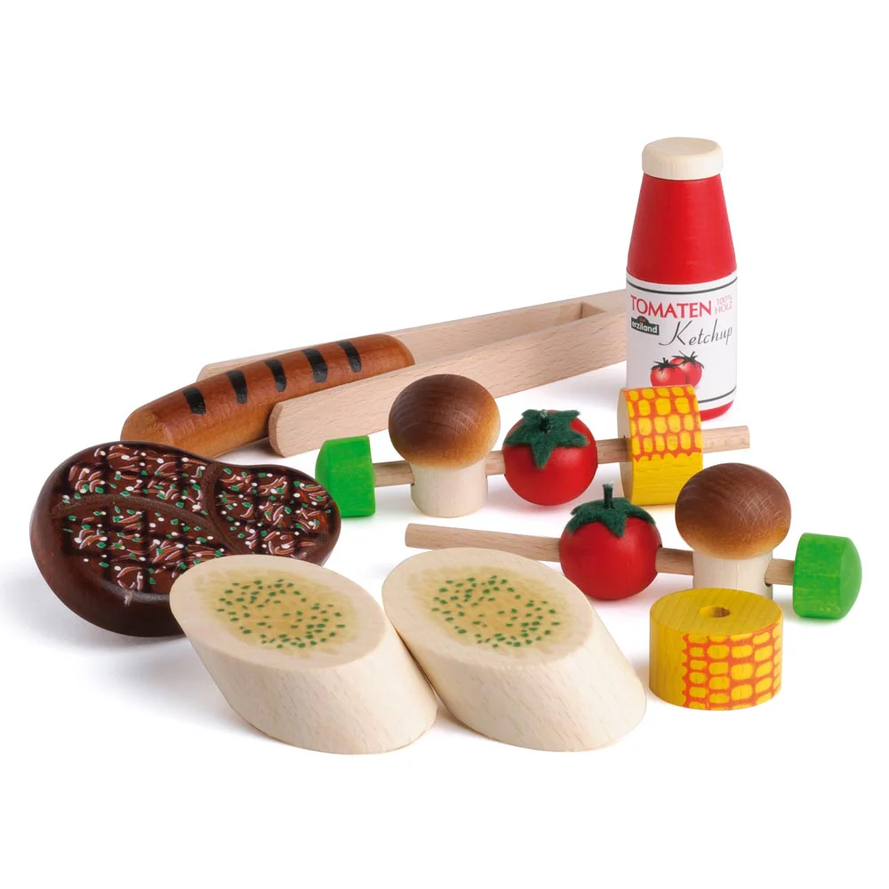 Grill Party Wooden Play Food Set (14 Pieces) by Erzi - Image 5