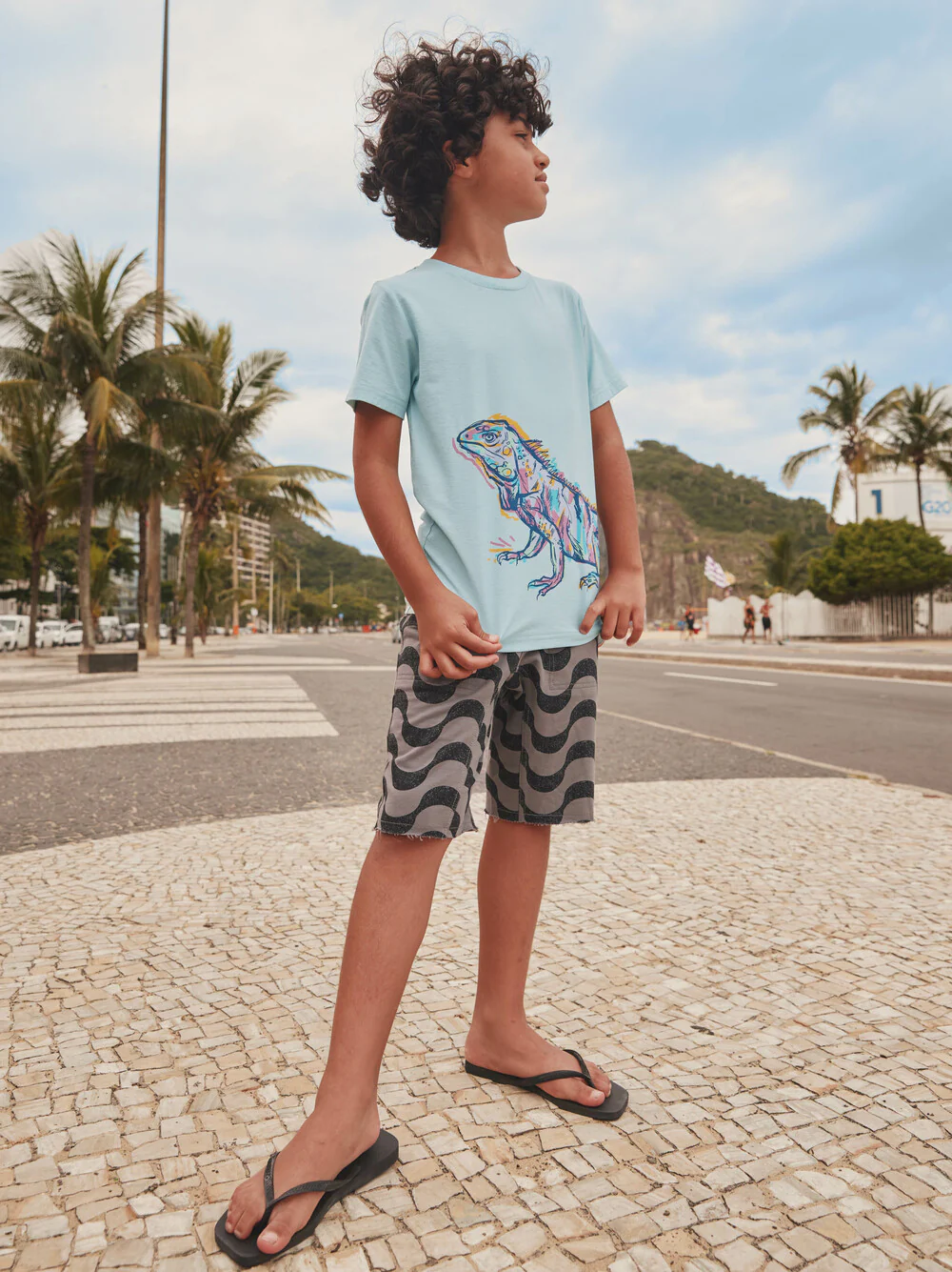 Gym Shorts - Copacabana Beach Tile by Tea Collection - FINAL SALE - Image 4