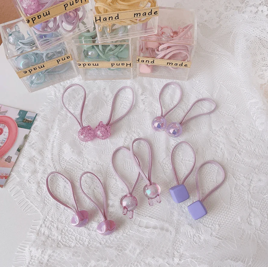 Hair Elastics 10 Piece Box Set - Purple by Miki Miette - Image 2