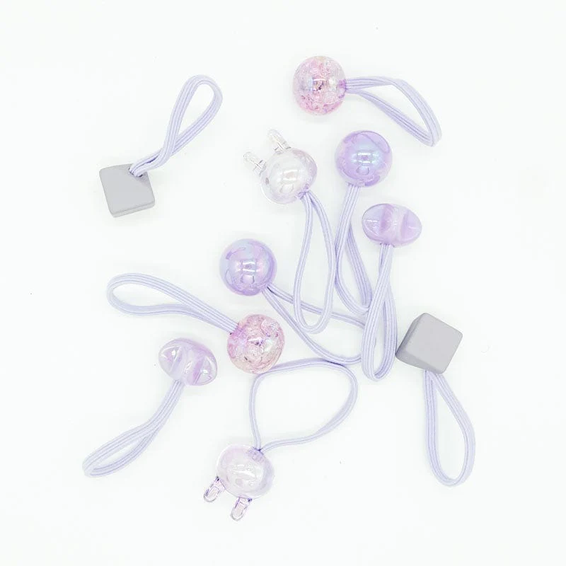 Hair Elastics 10 Piece Box Set - Purple by Miki Miette - Image 3