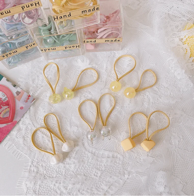 Hair Elastics 10 Piece Box Set - Yellow by Miki Miette - Image 2