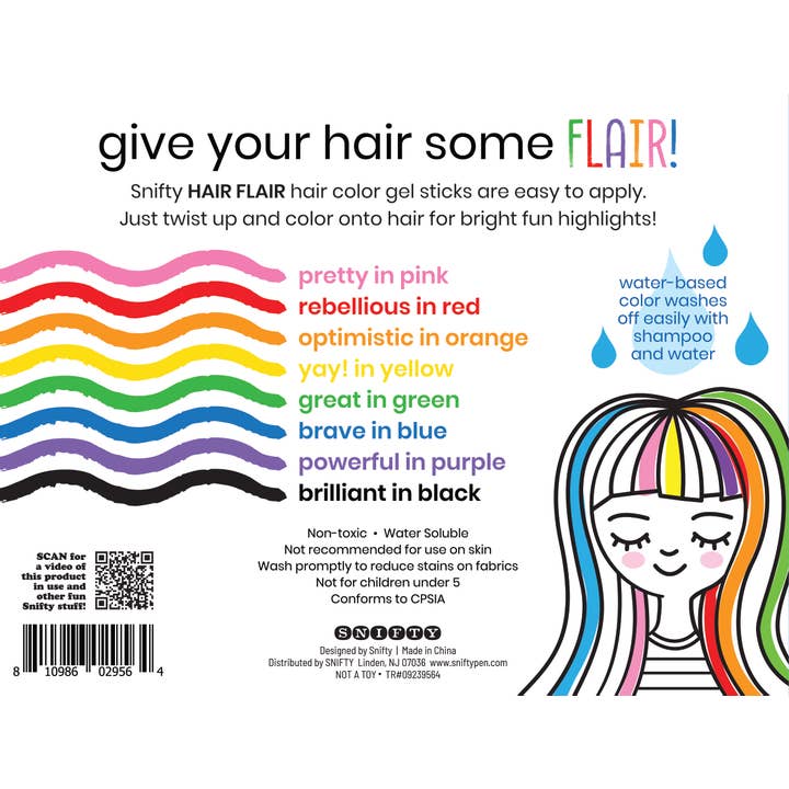Hair Flair - Hair Color Gel Sticks Set of 8 by Snifty - Image 2