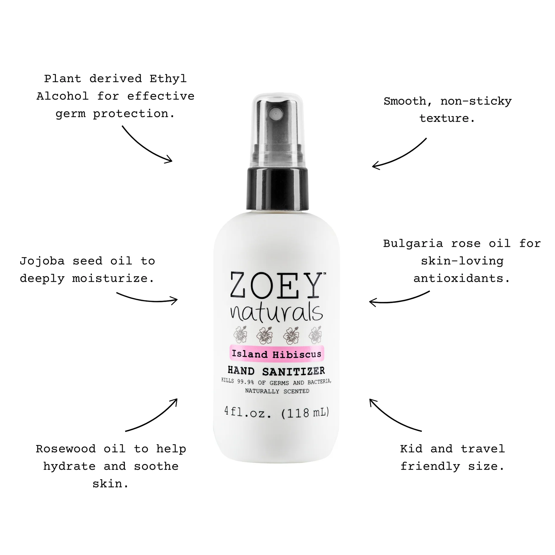 Hand Sanitizer - Island Hibiscus by Zoey Naturals - Image 3