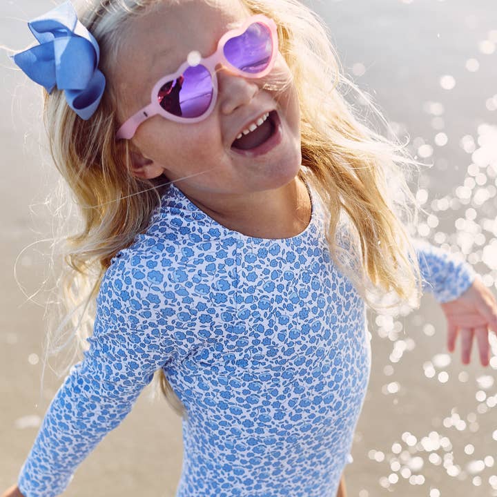 Hearts Polarized Sunglasses - Frosted Pink/Purple Lenses by Babiators - Image 4