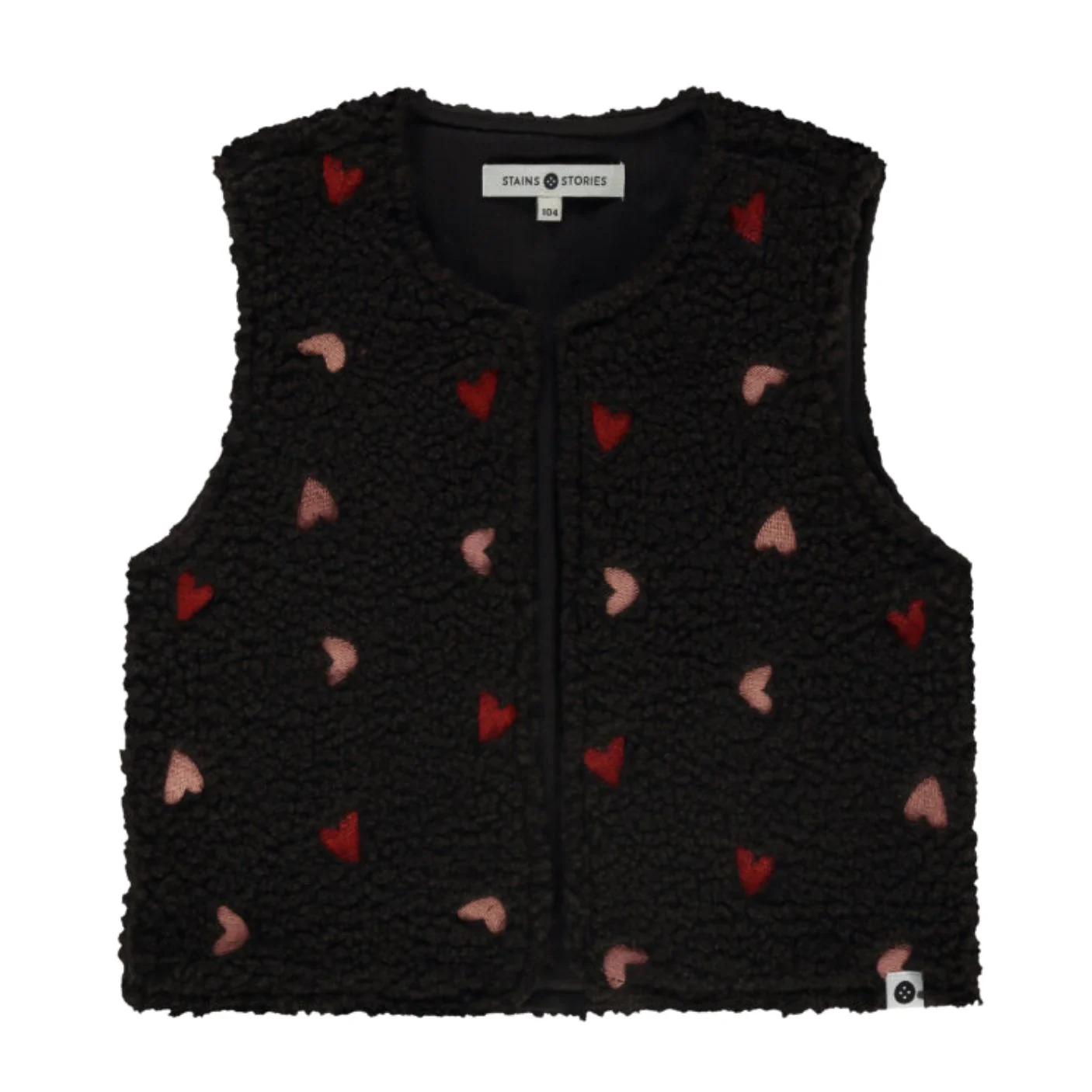 Hearts Teddy Vest - Blackboard by Babyface - FINAL SALE