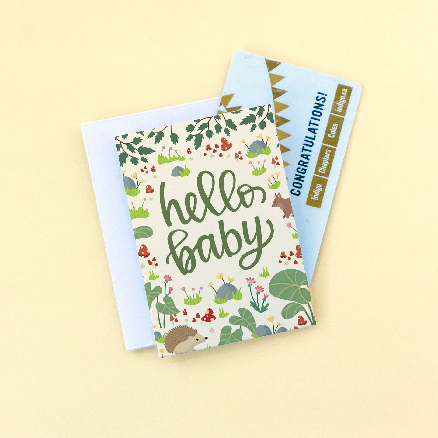 Hello Baby Woodland Mini Card by Pedaller Designs - Image 3