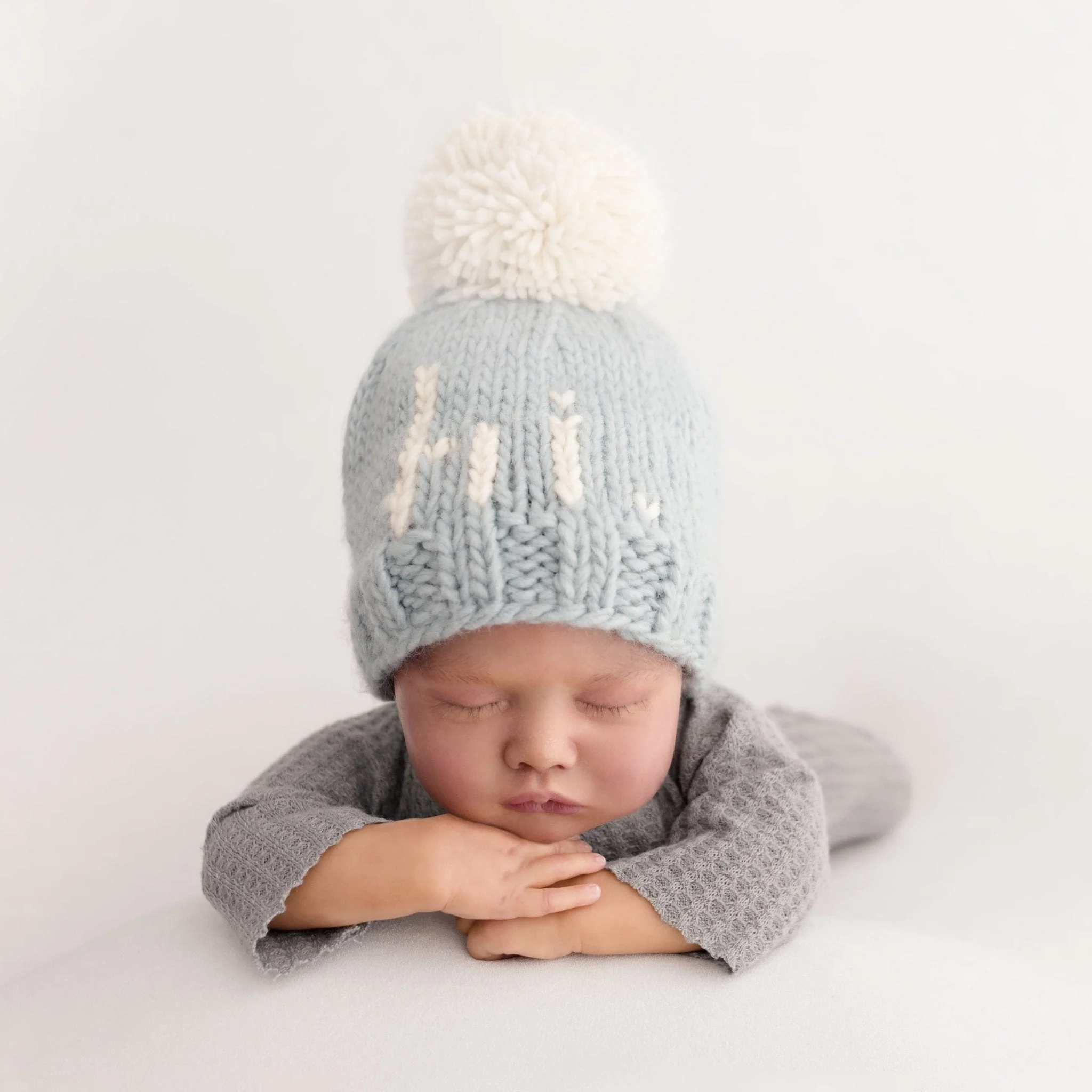 hi. Hand Knit Beanie Hat - Surf Blue by Huggalugs - Image 3