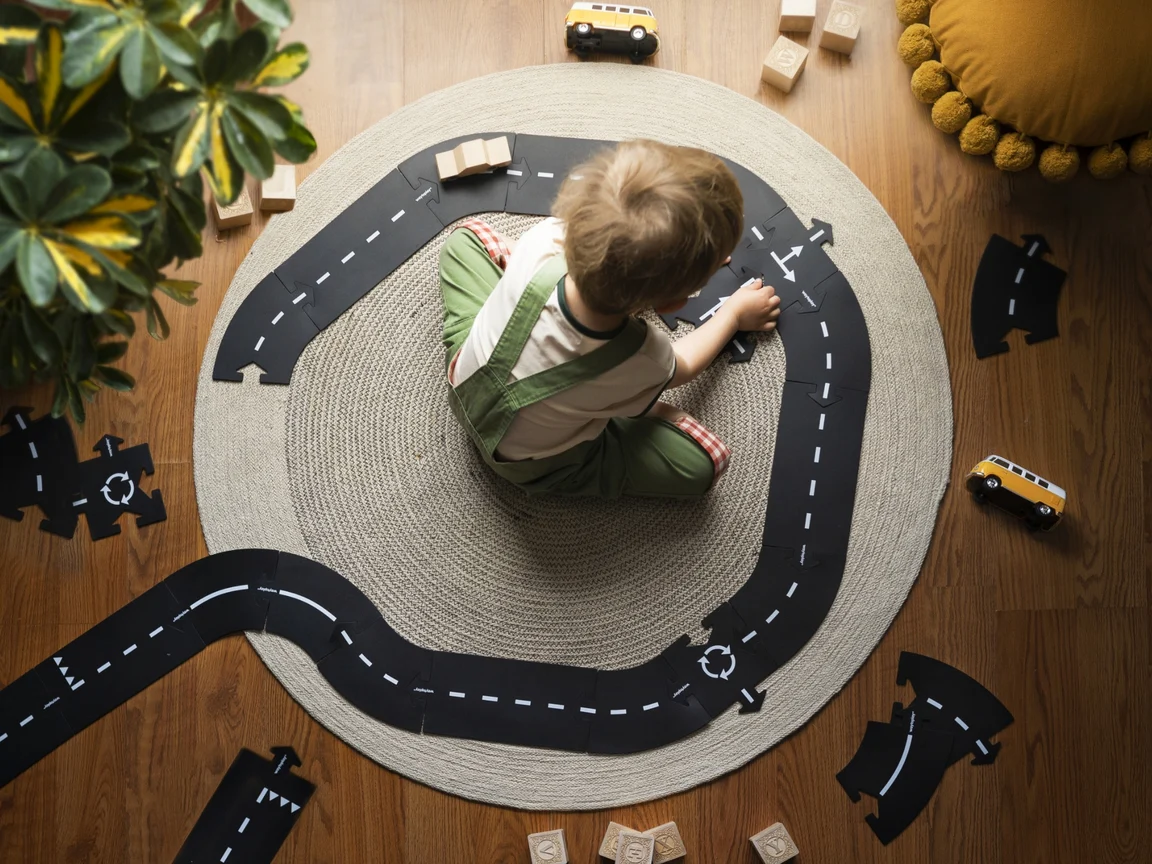 Highway Set with One Wooden Car by Waytoplay Toys - Image 6