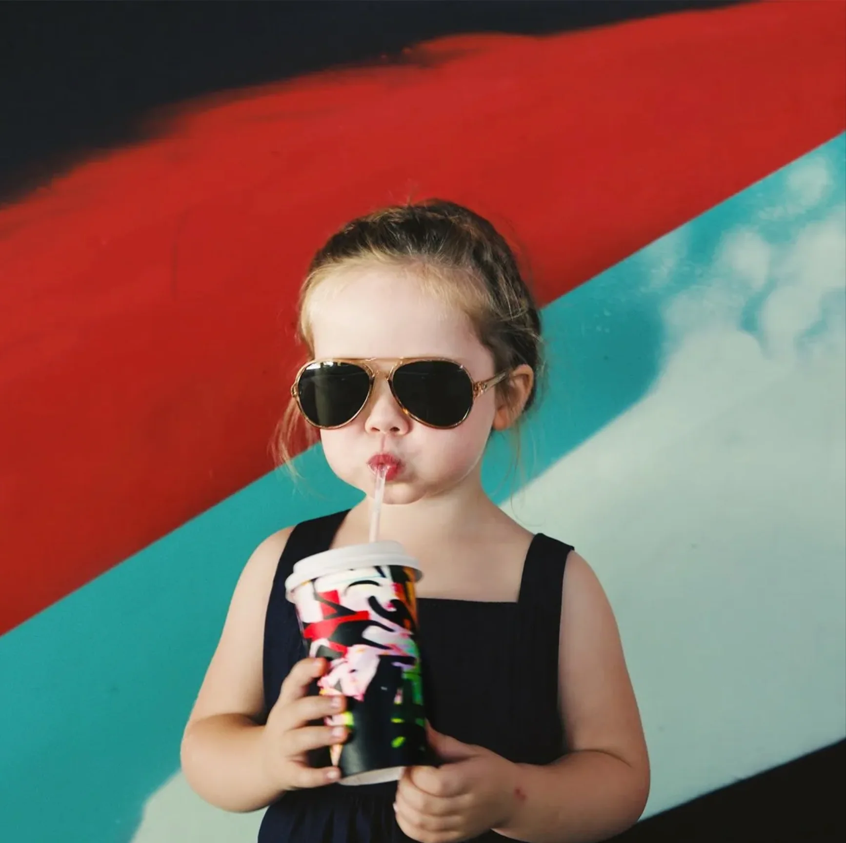 Hipsterkid Extra Fancy Aviator Sunglasses - Sand - Image 2