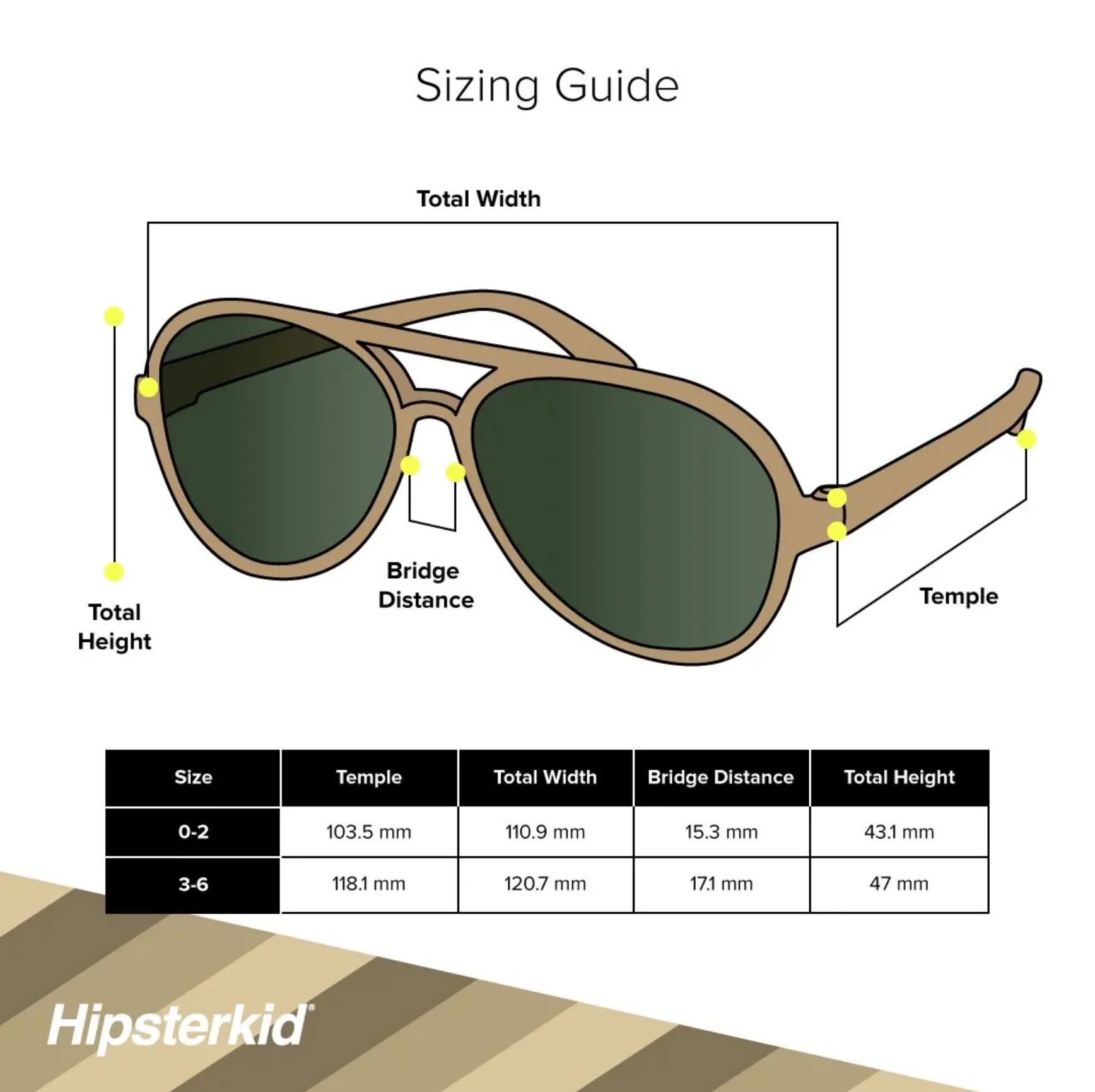 Hipsterkid Extra Fancy Aviator Sunglasses - Sand - Image 3