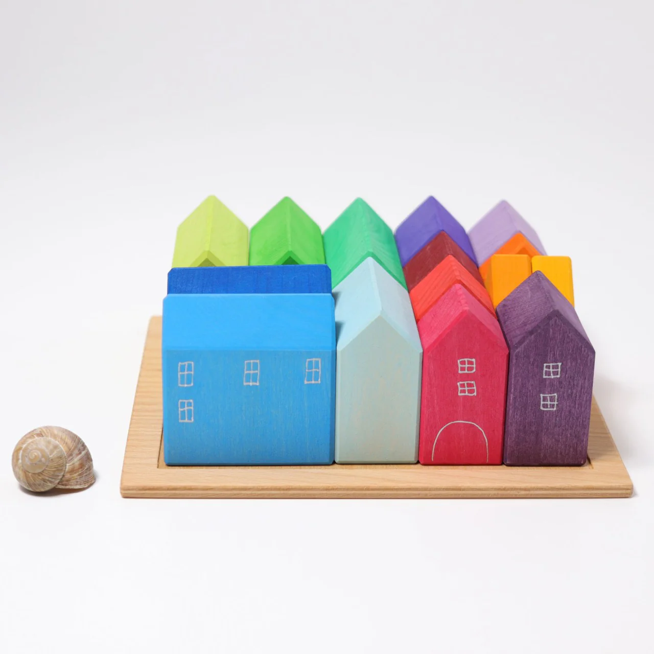 Houses Wooden Block Set by Grimm's - Image 5