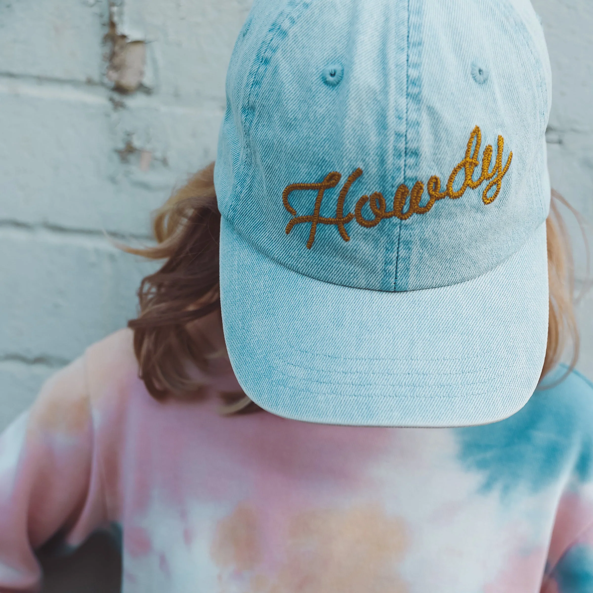 Howdy Six Panel Hat - Washed Denim by Tiny Whales - Image 2