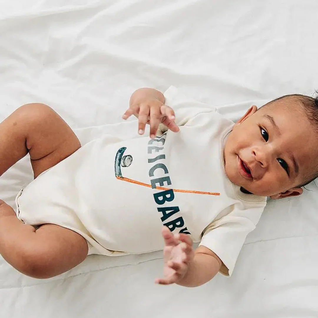 Ice Ice Baby Hockey Organic Baby Onesie by Urban Baby Co. - Image 2