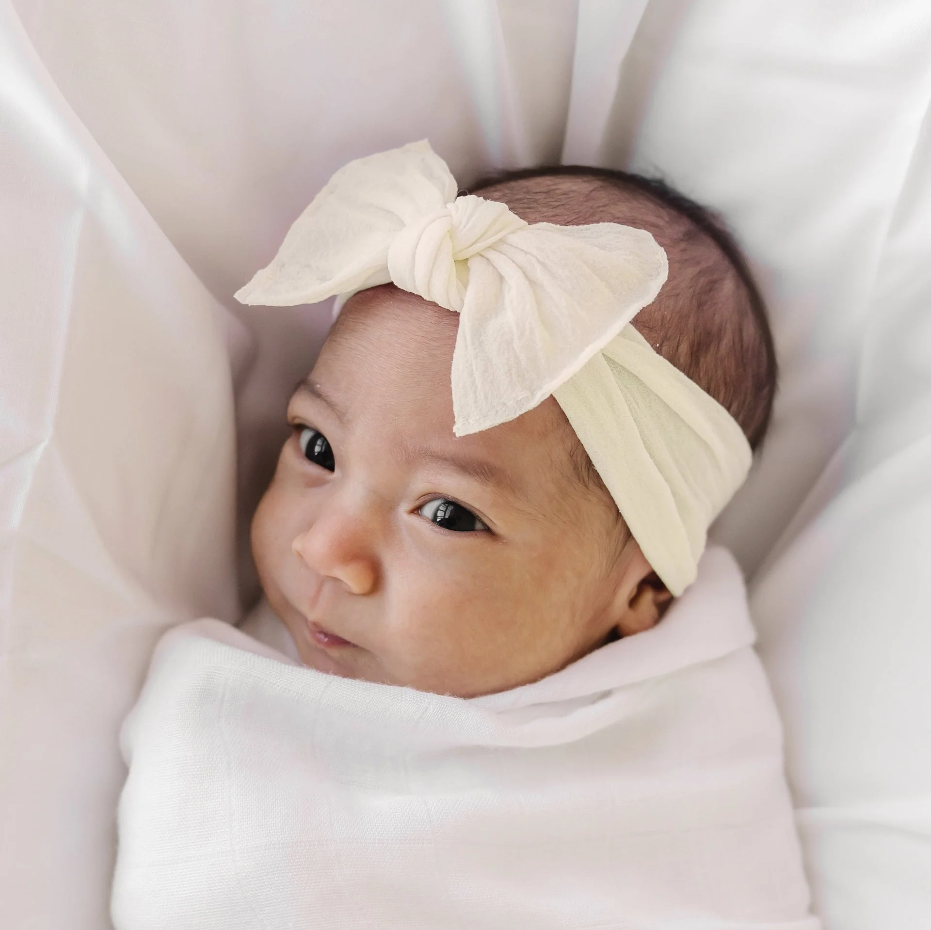Itty Bitty Knot Headband - Ivory by Baby Bling - Image 2