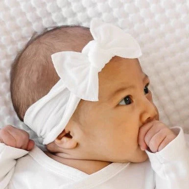 Itty Bitty Knot Headband - White by Baby Bling - Image 2