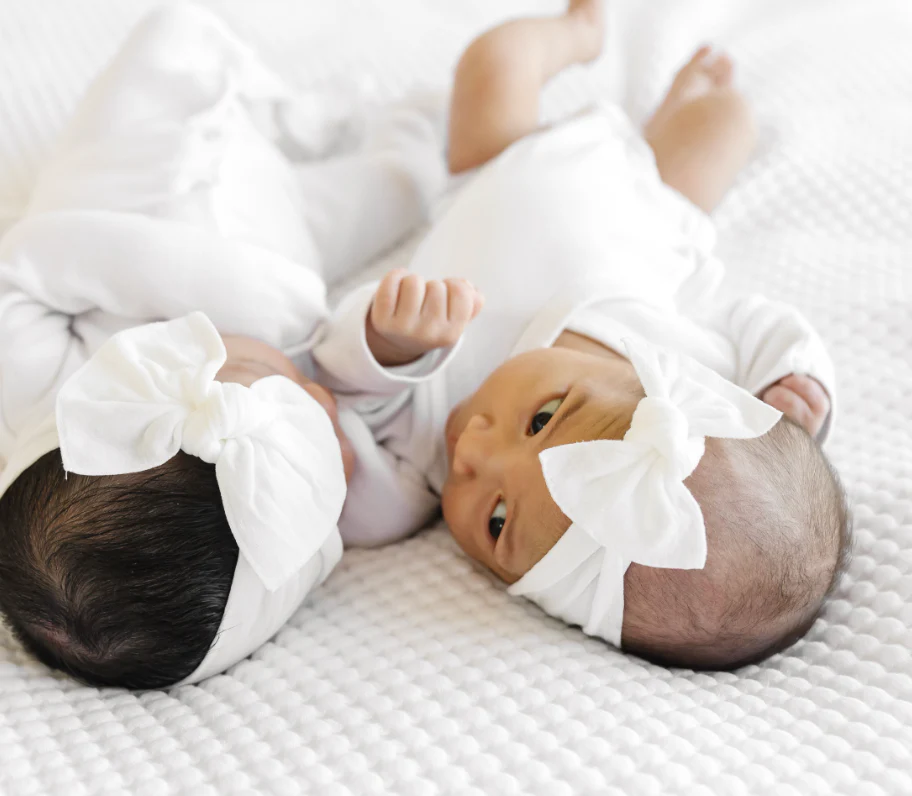 Itty Bitty Knot Headband - White by Baby Bling - Image 3