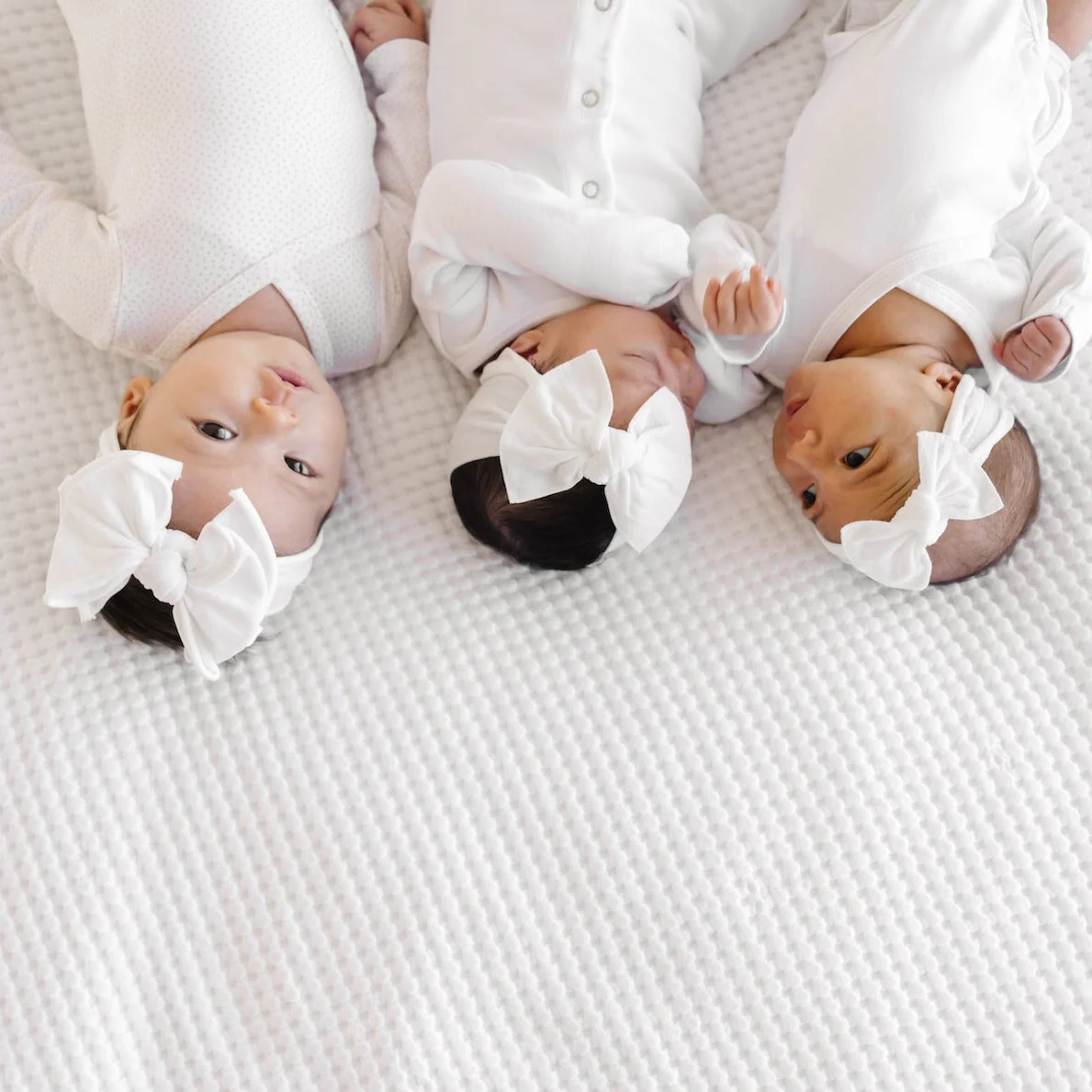 Itty Bitty Knot Headband - White by Baby Bling - Image 4