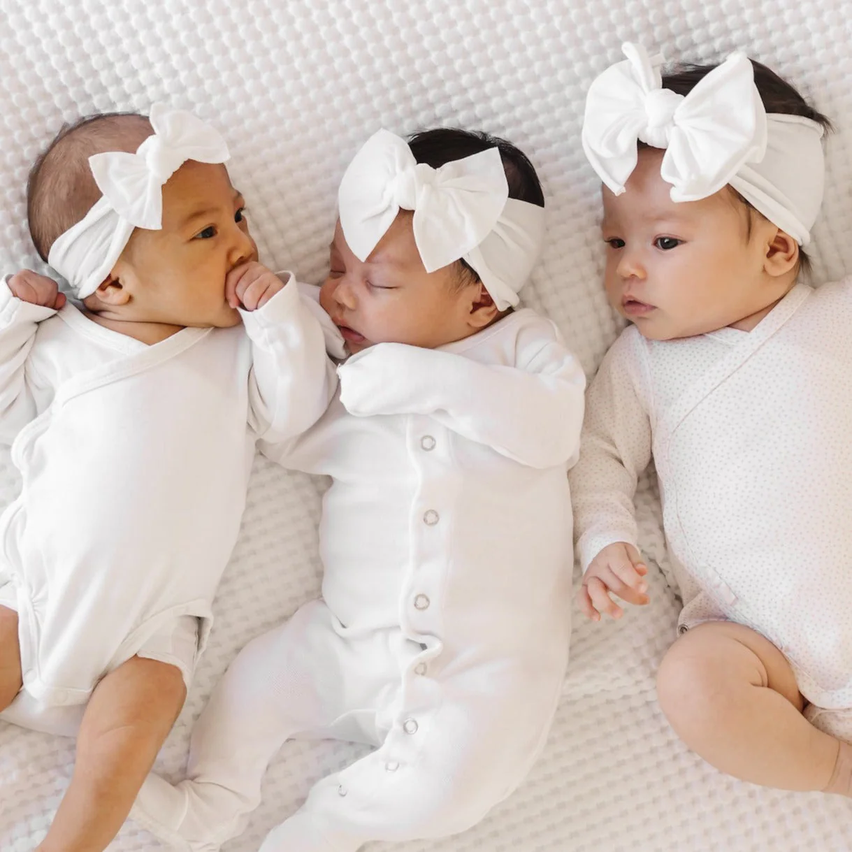 Itty Bitty Knot Headband - White by Baby Bling - Image 5