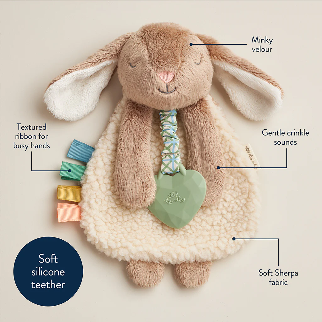 Itzy Friends Lovey Plush - Taupe Bunny by Itzy Ritzy - Image 7