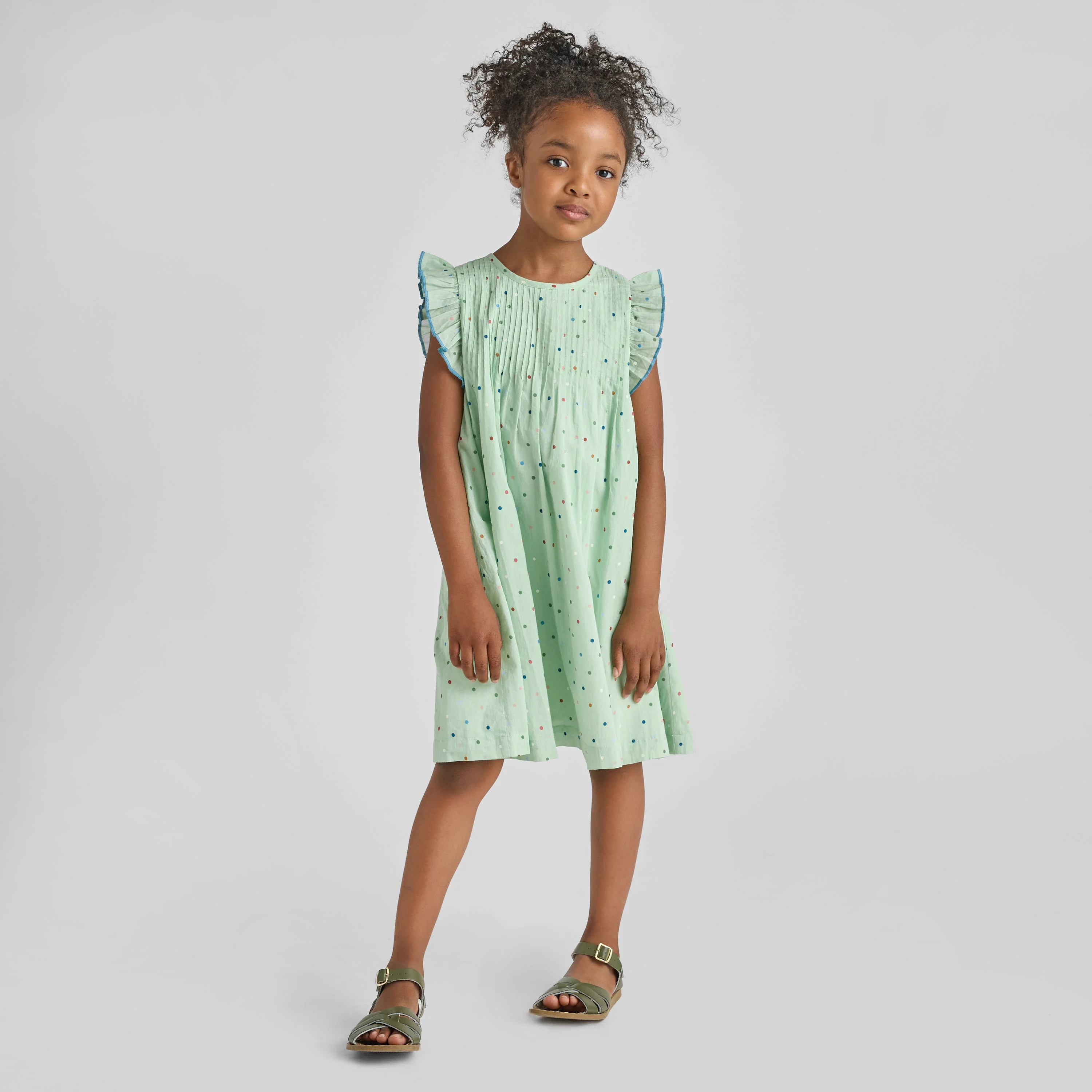 Jaipur Dress - Pastel Green Polka Dot by Pink Chicken - FINAL SALE - Image 2