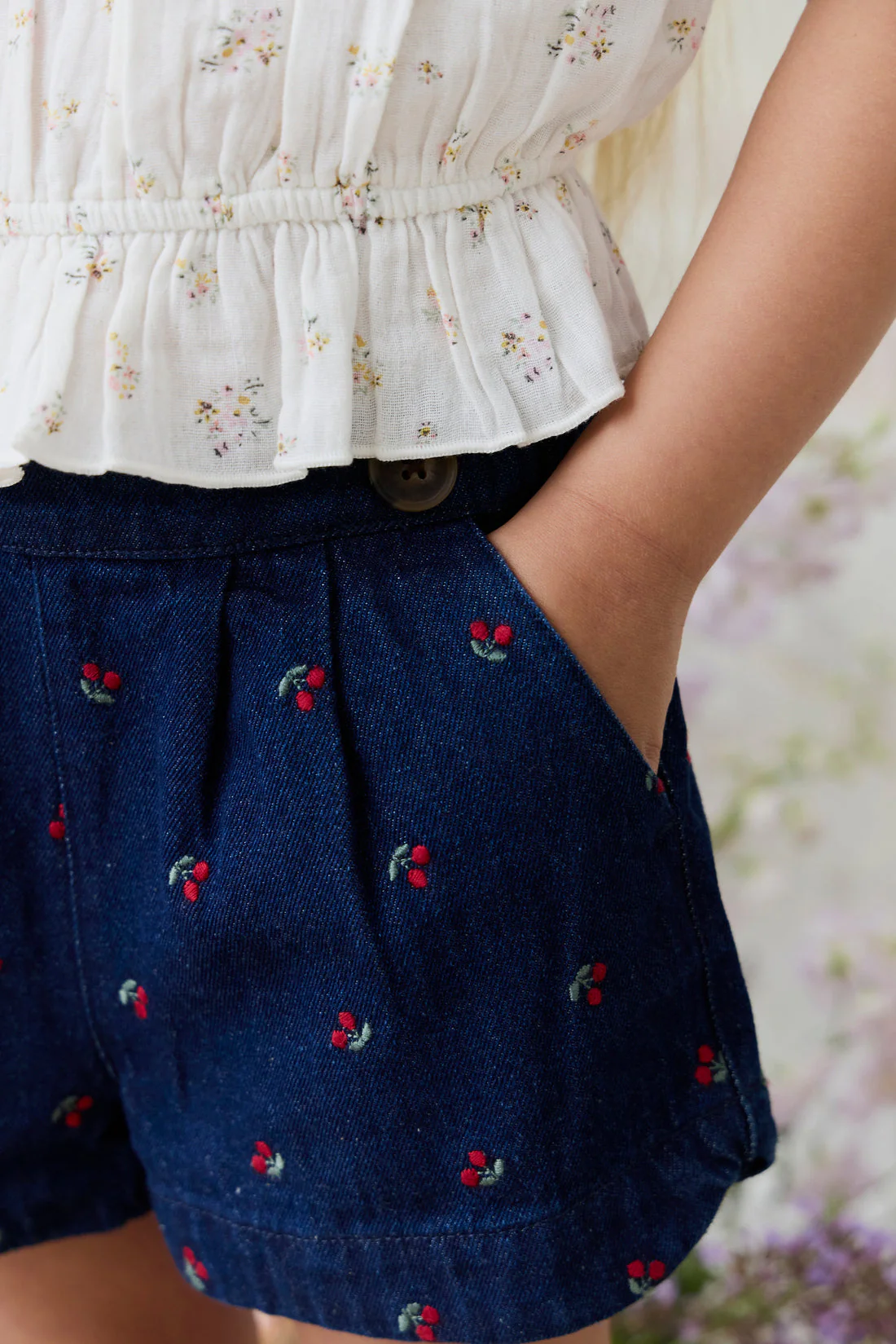 Jardine Short - Cerise Denim by Jamie Kay - Image 4