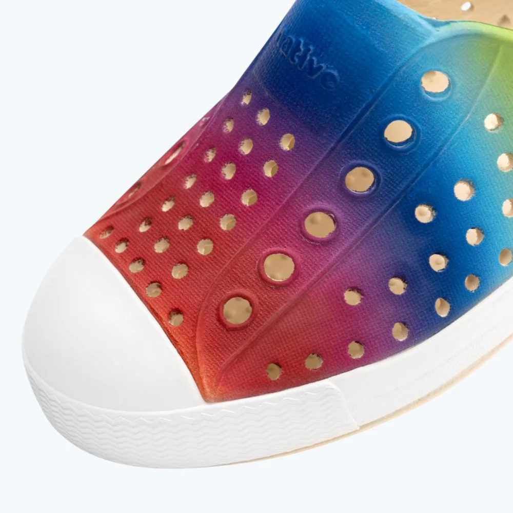 Jefferson Print Shoes - Bone White/Shell White/Rainbow Gradient by Native Shoes - FINAL SALE - Image 4