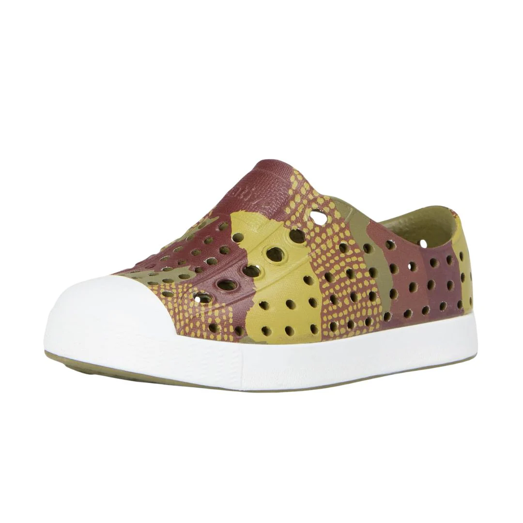 Jefferson Print Shoes - Rookie Green/Shell White/Bitter Seaweed Camo by Native Shoes - FINAL SALE - Image 2