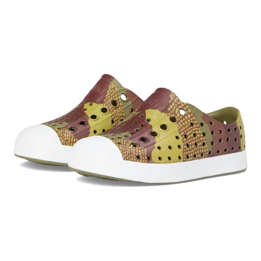 Jefferson Print Shoes - Rookie Green/Shell White/Bitter Seaweed Camo by Native Shoes - FINAL SALE - Image 3
