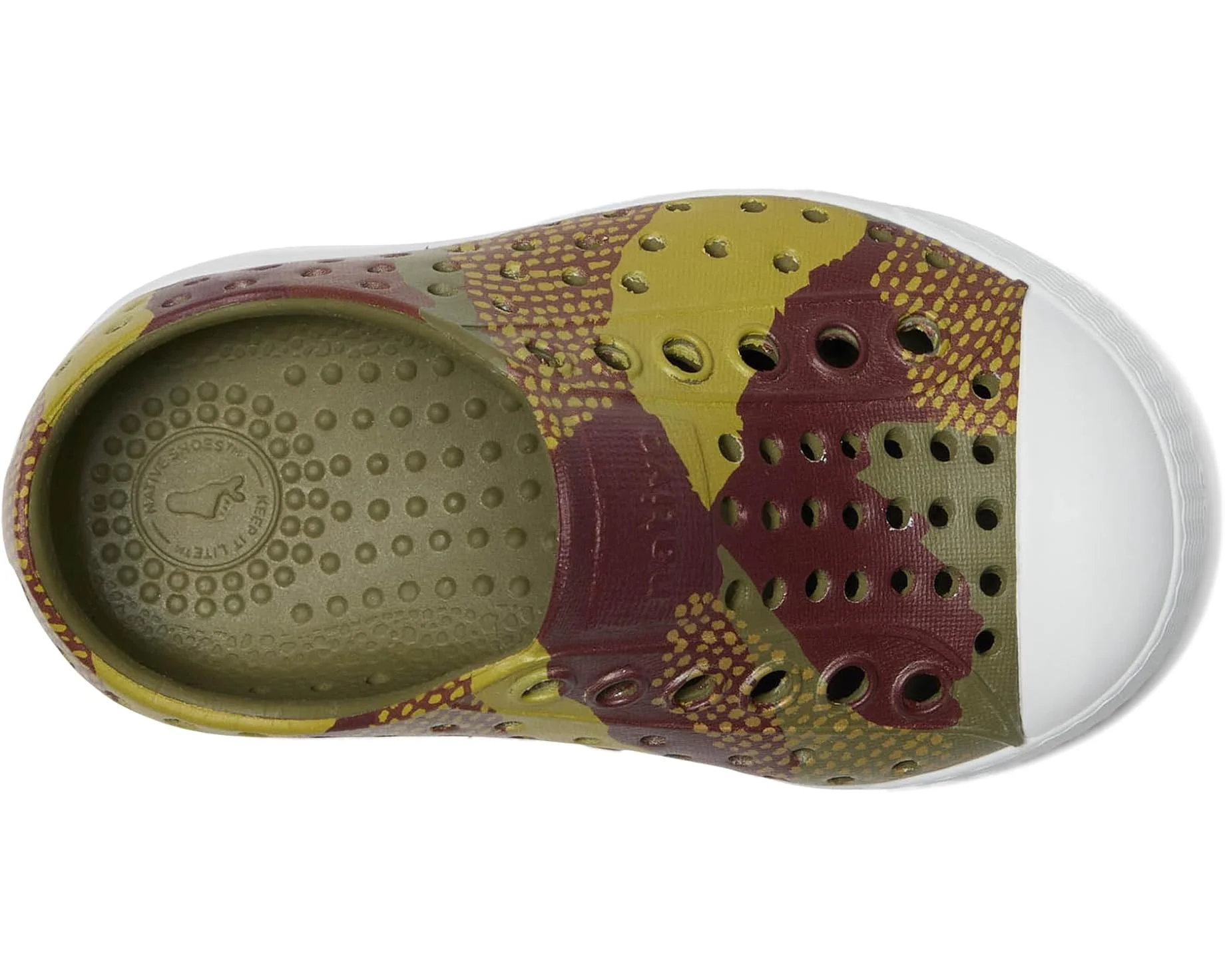 Jefferson Print Shoes - Rookie Green/Shell White/Bitter Seaweed Camo by Native Shoes - FINAL SALE - Image 5