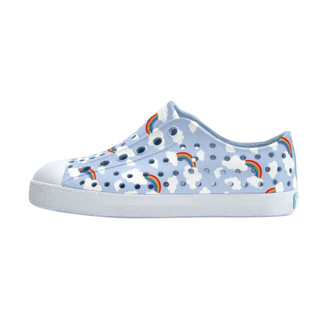 Jefferson Print Shoes - Skyway Blue/Shell White/Cloud Rainbow by Native Shoes