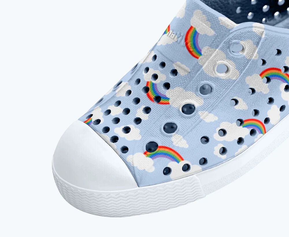 Jefferson Print Shoes - Skyway Blue/Shell White/Cloud Rainbow by Native Shoes - Image 4