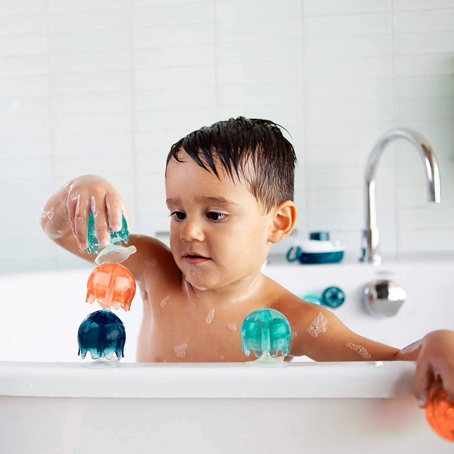 Jellies Suction Cups - Navy/Aqua/Orange by Boon - Image 2