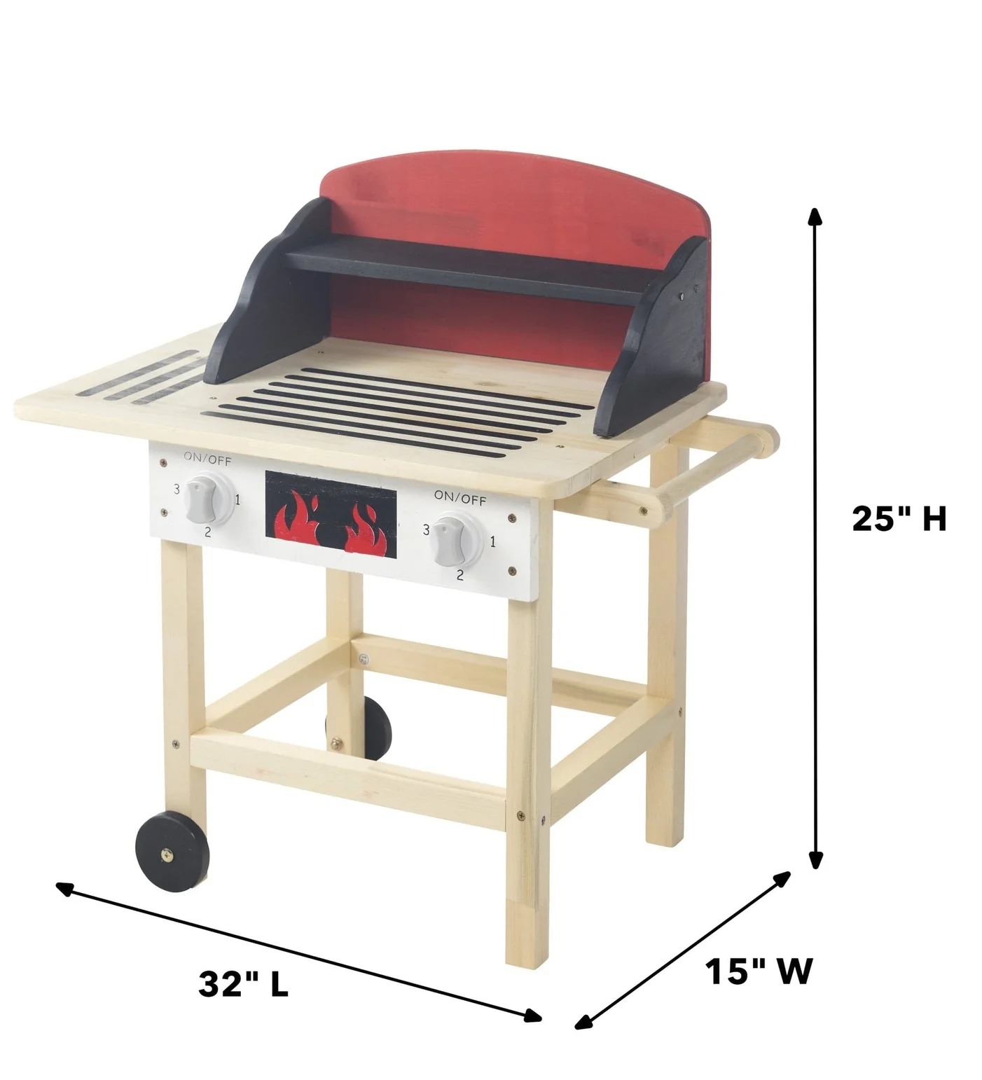 Jr Grill Master's Wooden BBQ Grill Set with Accessories by HearthSong - Image 2