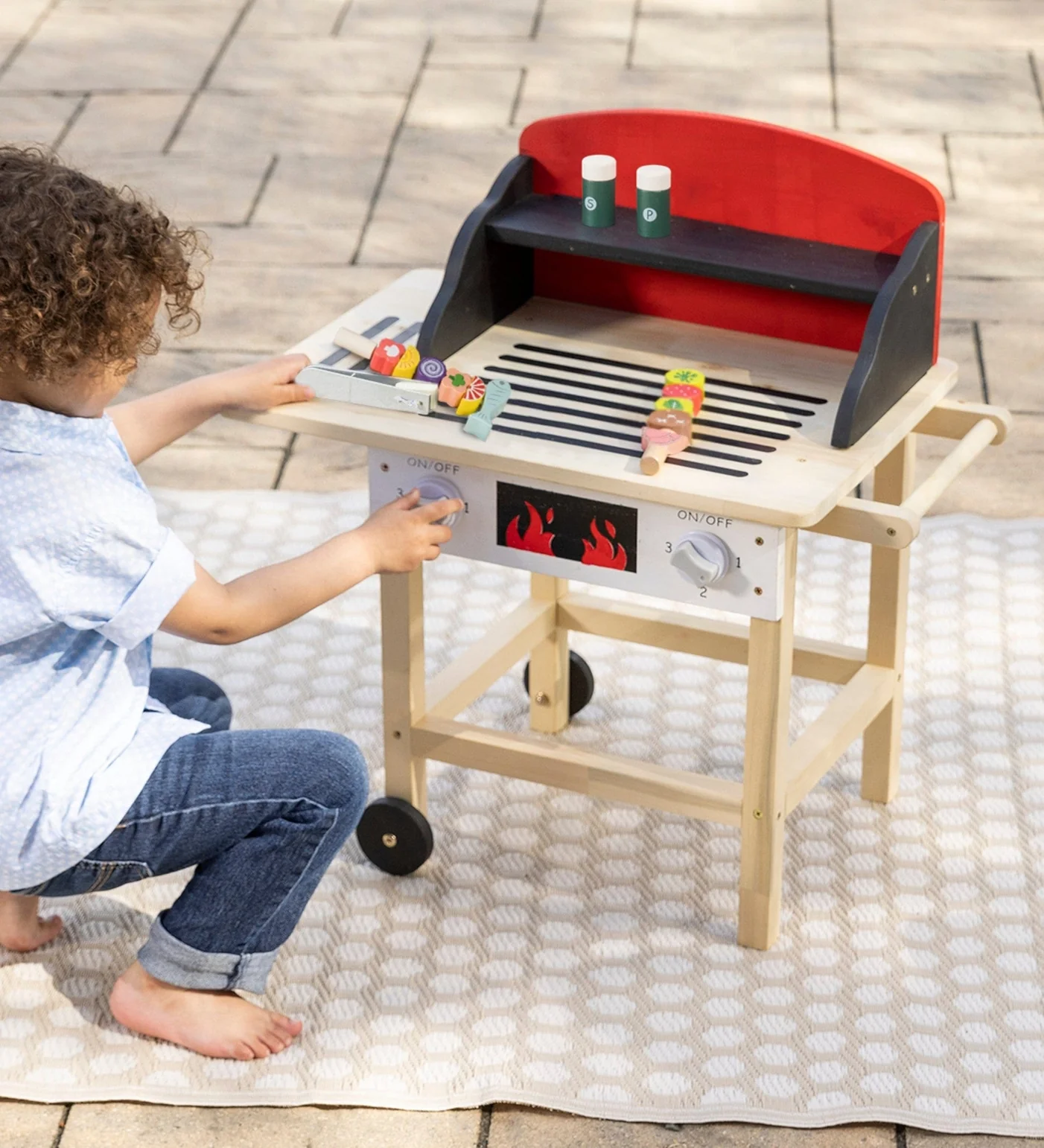 Jr Grill Master's Wooden BBQ Grill Set with Accessories by HearthSong - Image 9