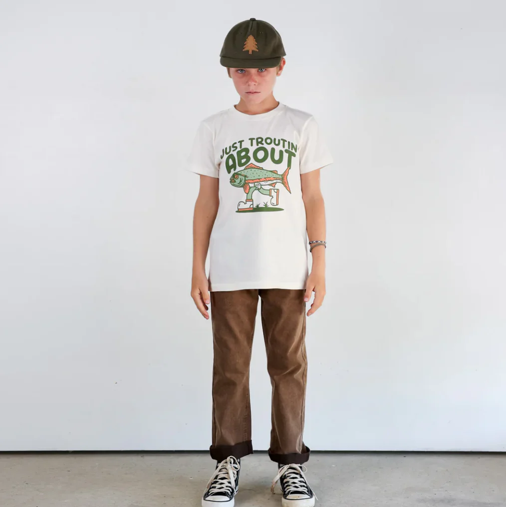 Just Troutin' About Short Sleeve Tee by Tiny Whales - FINAL SALE - Image 2
