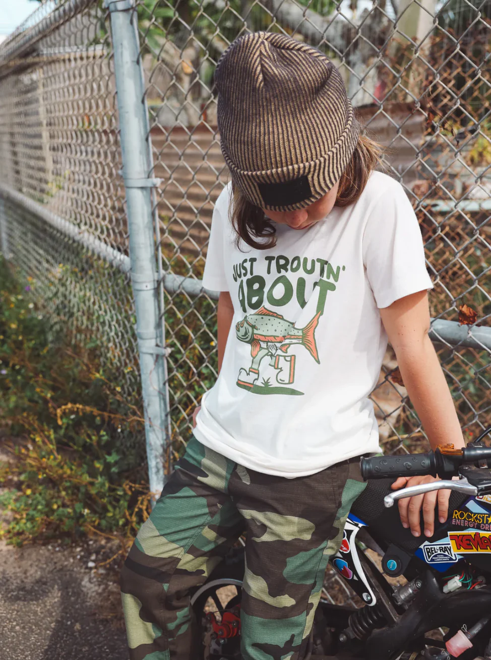 Just Troutin' About Short Sleeve Tee by Tiny Whales - FINAL SALE - Image 3
