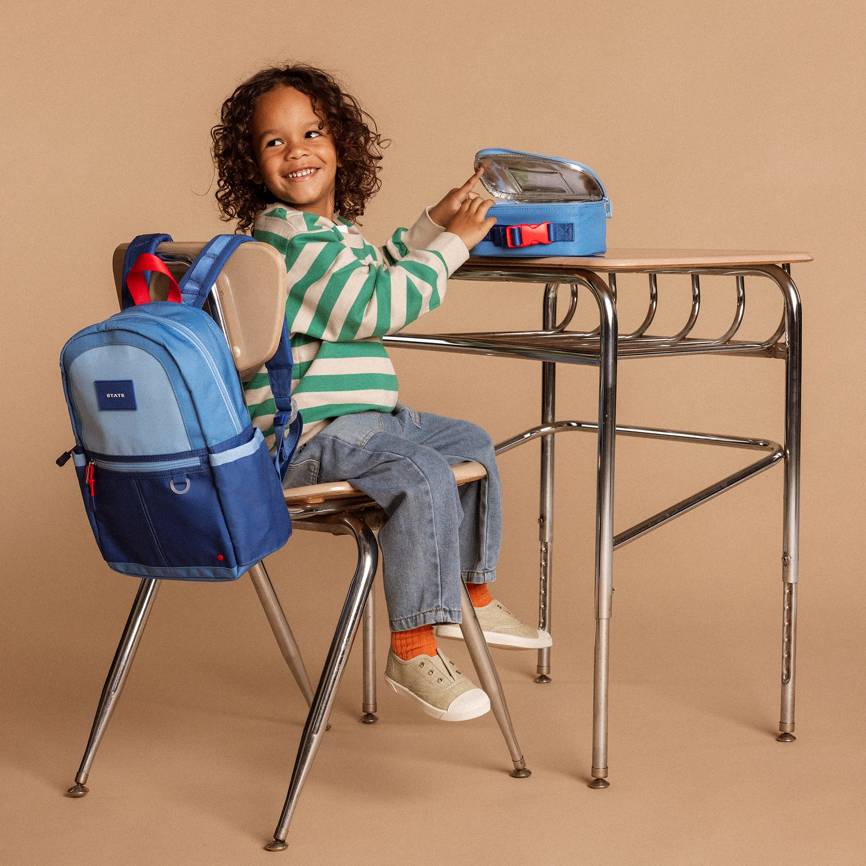 Kane Kids Mini Backpack - Blue/Light Blue Colorblock by State Bags - Image 2