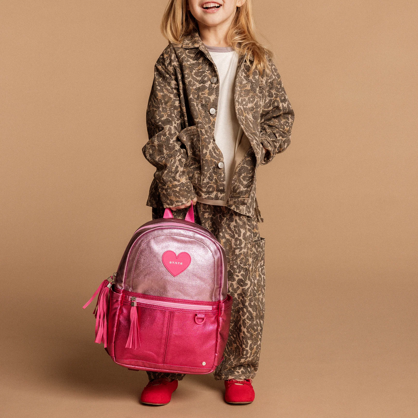 Kane Kids Mini Backpack - Pink/Hot Pink Colorblock by State Bags - Image 2