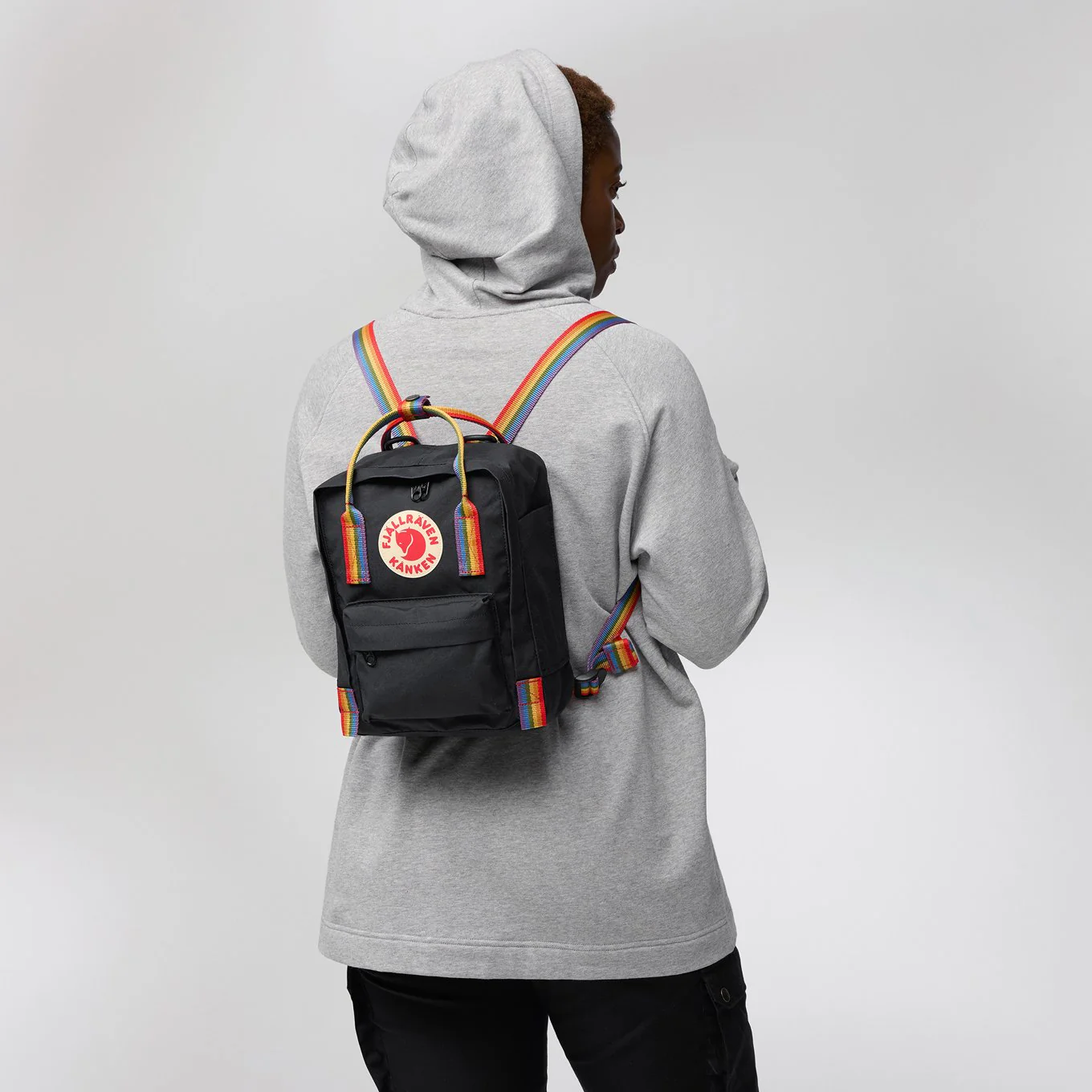 Kånken Rainbow Mini Backpack - Black by Fjallraven - Image 4