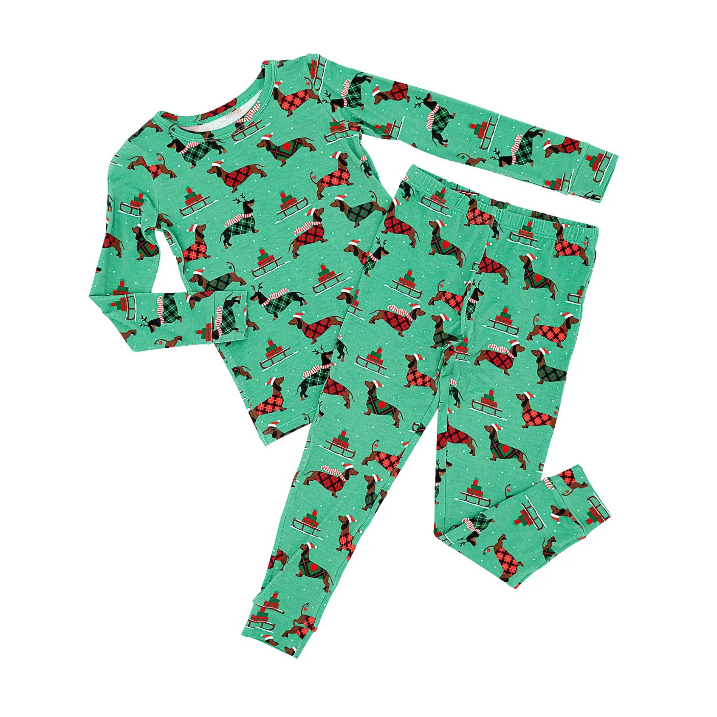 Bamboo Pajama Set - Tartan Tails Christmas Pajama by Bird & Bean - FINAL SALE