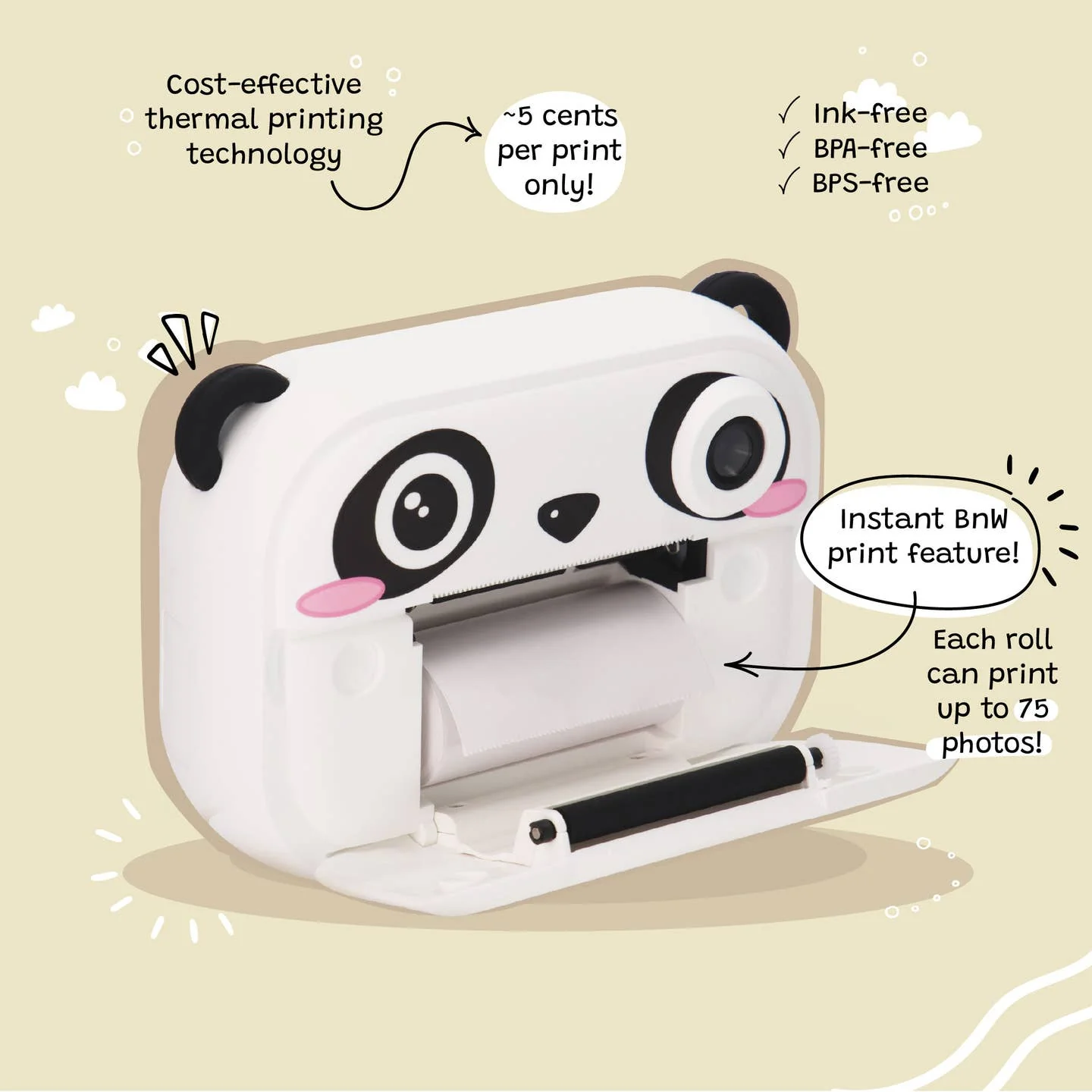 Kids' Print & Digital Camera Model P - Koko the Panda by Kidamento - Image 4