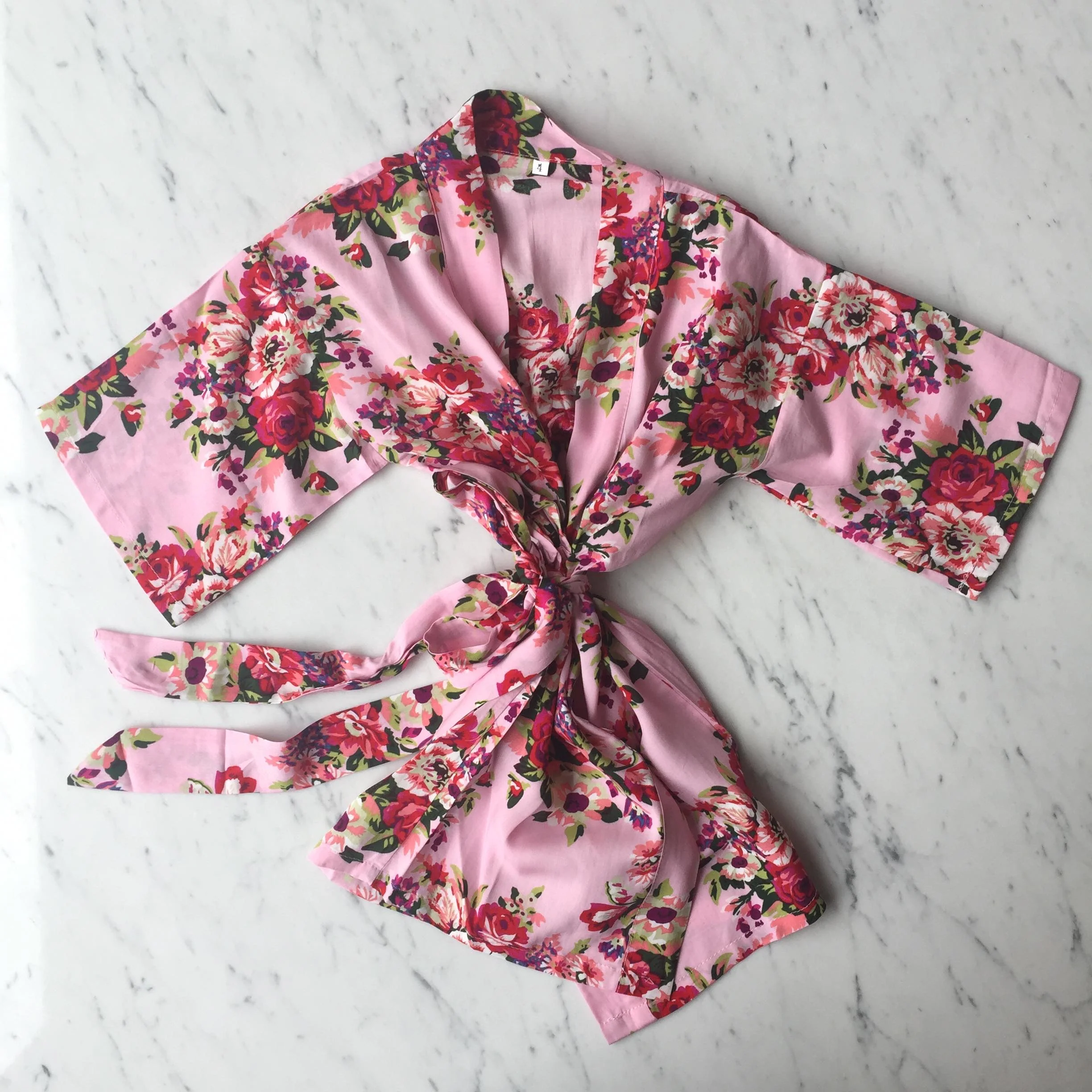 Kids Robe (3-5Y) - Mabel Floral Pink by May and Joy - Image 2