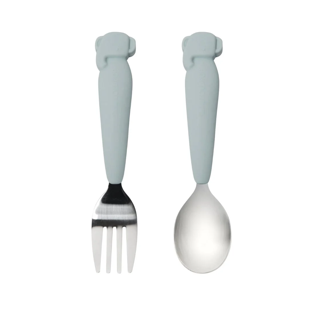 Kids' Spoon & Fork Set - Elephant by Loulou Lollipop