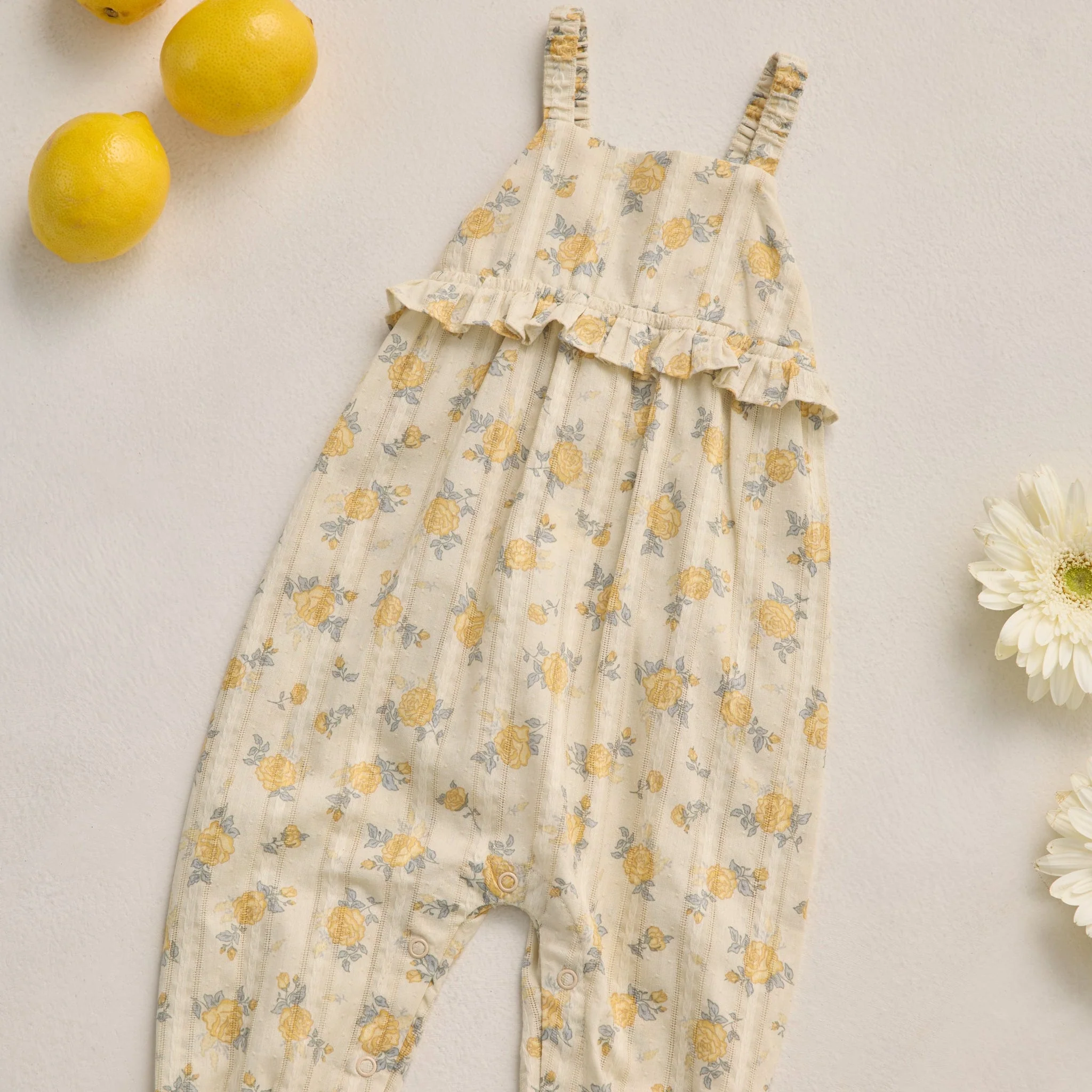 Kinsley Jumpsuit - Lemon Ditsy Flower by Rylee + Cru - Image 3