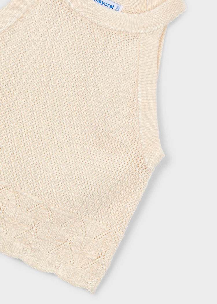 Knit Halter Top - Chickpea by Mayoral - Image 3