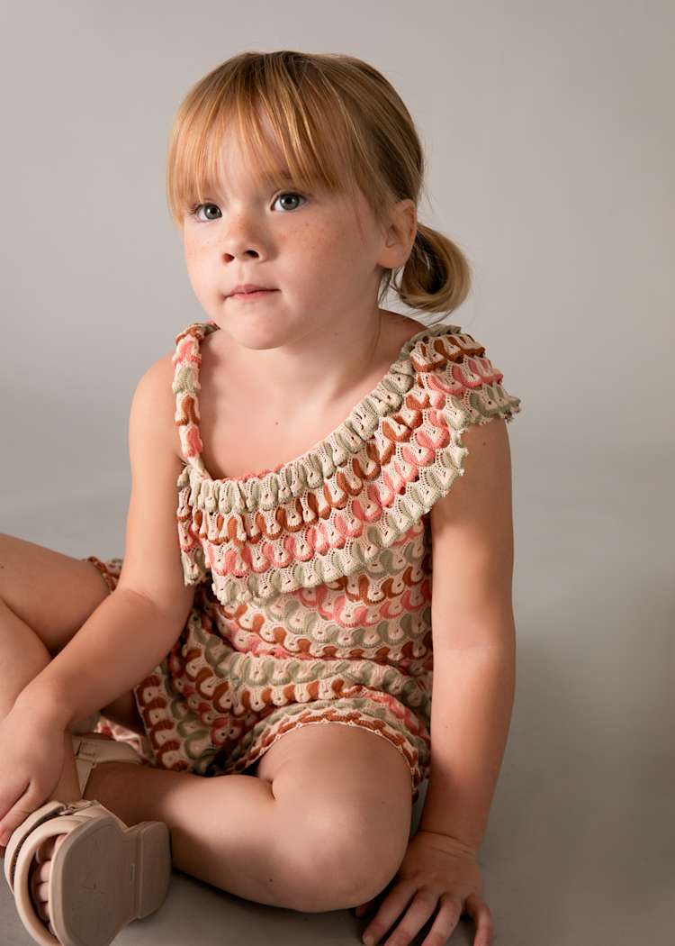 Knit Shorts and Asymmetric Top Set - Tangerine by Mayoral - Image 2